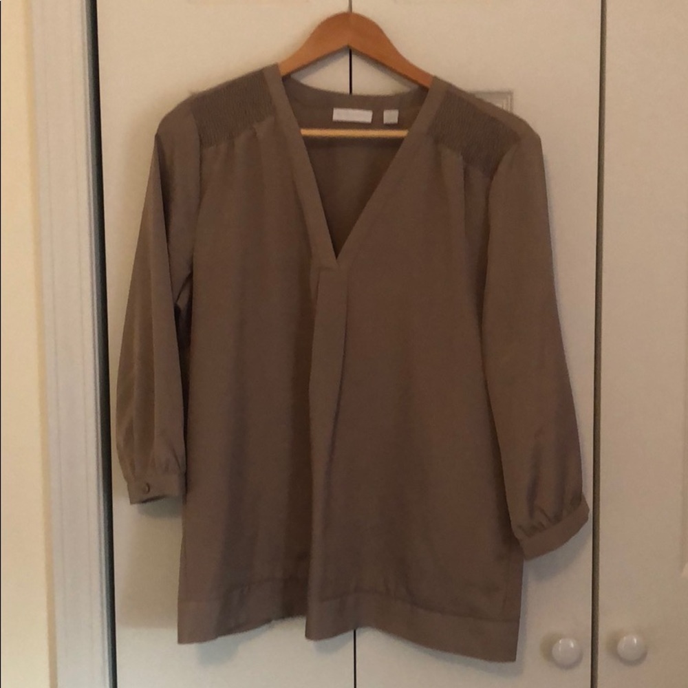 New York & Company Blouse 3/4 sleeve- Champagne